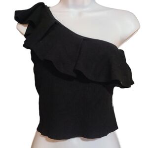 EXPRESS one shoulder knit top L